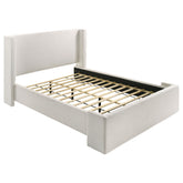 Orleans Furniture - Coaster - Alamosa Boucle Upholstered Queen Wingback Bed White  - 310078Q